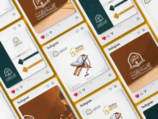 Bushra Quran Academy: Calligraphy Logo & Social Media System