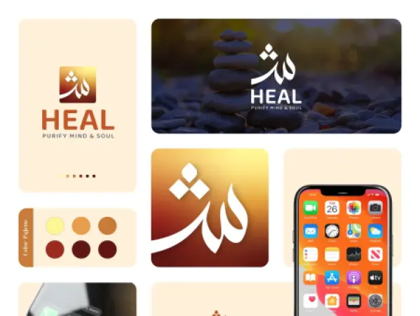 HEAL: Arabic Calligraphy Brand for a Wellness App