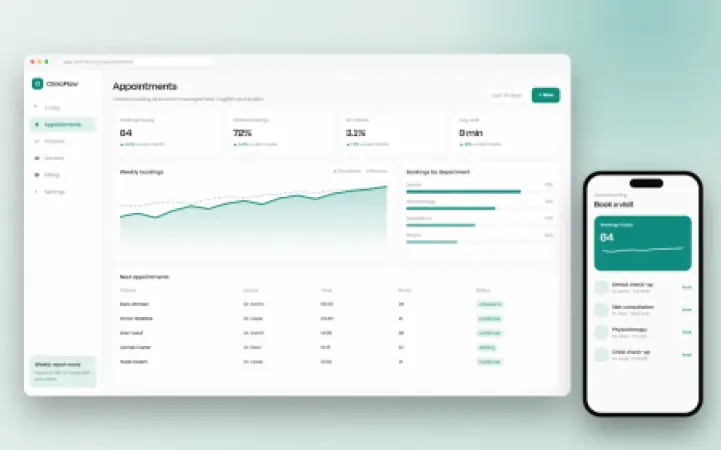 ClinicFlow (Concept): Clinic Booking & Admin Panel